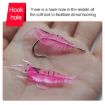 10 PCS 4cm Green Soft Shrimp Bait Lures with Hook for Fishing - 3