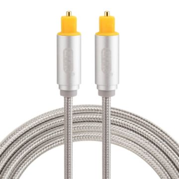 EMK 1.5m Toslink Male to Male Digital Optical Audio Cable Silver - 1