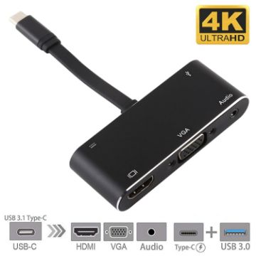 V126 UCB-C/Type-C 5 in 1 Converter: PD, HDMI, VGA, Audio, USB 3.0 - 1