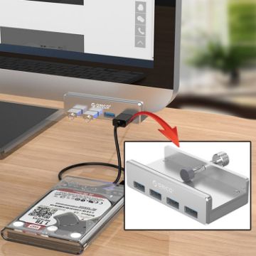 ORICO MH4PU 4-Port USB 3.0 Clip-type HUB, Aluminum Alloy, 1m Cable - 1