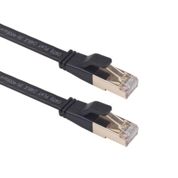 CAT8-2 Double Shielded Flat Network LAN Cable, 1m Length - 1