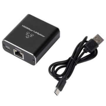 OZHW3 RJ45 1 to 2 Splitter Adapter 1000M LAN Ethernet Connector - 1