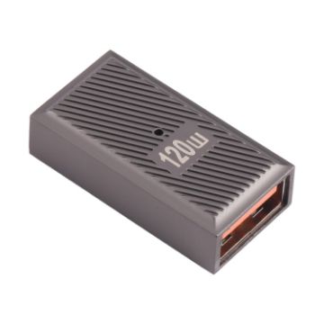 USB Female to USB-C Female 10 Gbps Charging Adapter - Gun Metal - 1