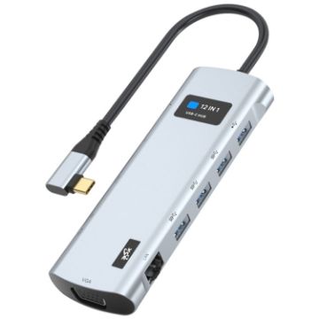 V261A 12-in-1 USB-C/Type-C Docking Station with Digital Display Adapter - 1