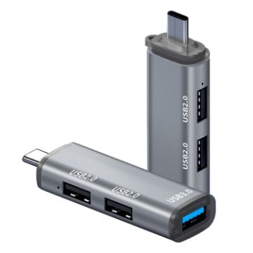 ADS-302C 3 In 1 Multi-function Type-C/USB-C HUB Docking Station Silver - 1