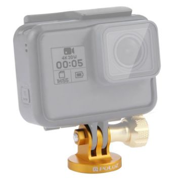 PULUZ Gold Tripod Mount CNC Adapter for GoPro, Insta360, DJI Cameras - 1