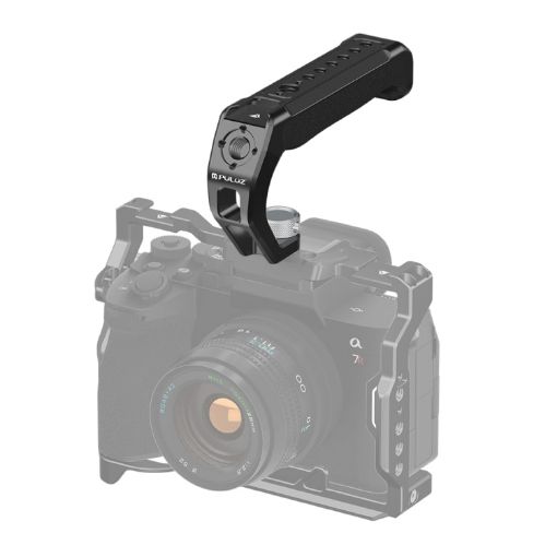 PULUZ Arri Metal Silicone Top Handle with Cold Shoe for Camera Cage - 1