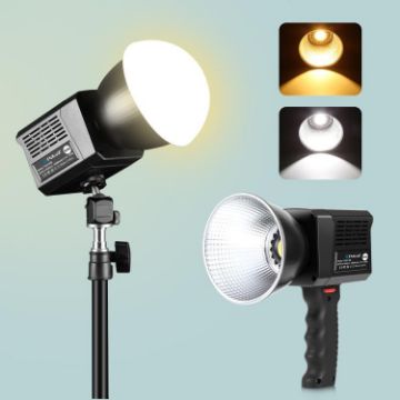PULUZ 60W Studio Video Light, 2500K-6500K Dual Color Temp, Black - 1