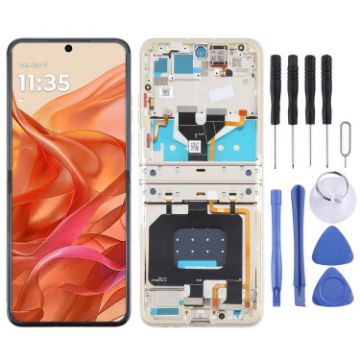 Motorola Razr 2024 Orange LCD Screen Digitizer Assembly with Frame - 1