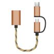 USB 3.0 Female to Micro USB & USB-C OTG Adapter Cable, 17cm Gold - 2