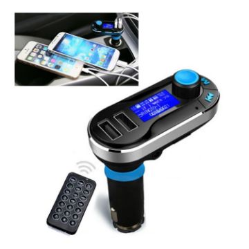 Bluetooth Handsfree Car Kit FM Transmitter, Remote, Dual Charger, Smartphones - 1