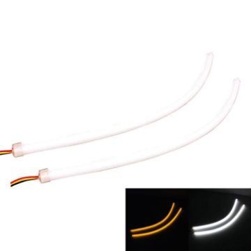 2 PCS 4.5W LED Tube DRL Steering Lamp 270LM 6500K White/Yellow 45cm - 1
