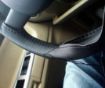 Beige PU Leather Steering Wheel Cover with Needle & Thread, 54x10.5cm - 8