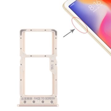 Xiaomi Redmi 6/6A Gold SIM & Micro SD Card Tray Replacement - 1