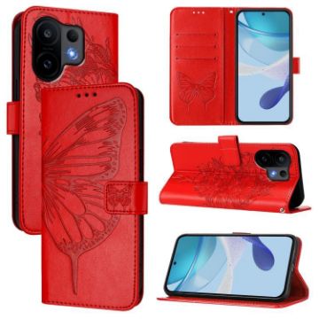 Vivo S30 Red Embossed Butterfly Leather Phone Case - 1