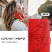 Vivo S30 Red Embossed Butterfly Leather Phone Case - 7