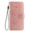 Vivo S30 Rose Gold Embossed Butterfly Leather Phone Case - 3