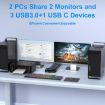 8K 60Hz USB3.0/HDMI Dual Monitor KVM Switch, 2-Port, EU Plug - 6