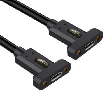 USB4 Type-C Female to Female Panel Extension Cable, 0.6m Length - 1