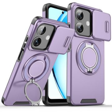 OPPO A3x Global Purple Sliding Camshield Ring Holder Phone Case - 1