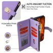 Realme 14 5G Purple Leather Crossbody Phone Case - Cross Texture - 3