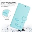 OPPO A5x 5G/4G Global Smile Embossing RFID Leather Case Mint Green - 5
