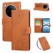 OPPO Find X8 5G Brown Leather Case with Rose Emboss & 3 Card Slots - 1