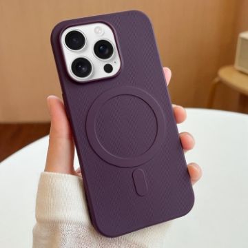 iPhone 16 Pro Max Dark Purple Stripe MagSafe TPU Case - 1