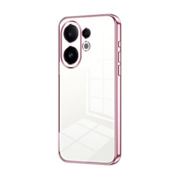 Vivo S30 Pink Transparent Plating Fine Hole Phone Case - 1