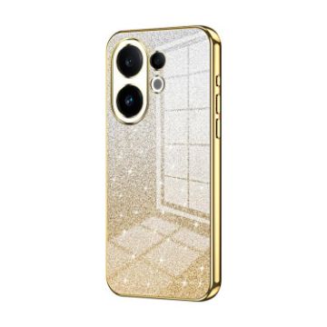Vivo S30 Gold Gradient Glitter Powder Electroplated Phone Case - 1