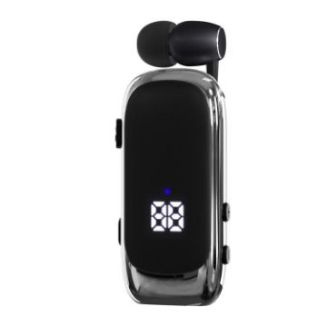 K88 Business Lavalier Single Ear Bluetooth Earphones - Black Silver - 1