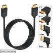 16K DisplayPort Extension Cable 1.8m, DP2.1 Upper Elbow 52Gbps 30Hz (Black) - 2