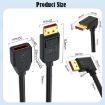 16K DisplayPort Extension Cable 3m - DP2.1 Right Elbow 52Gbps 30Hz (Black) - 3
