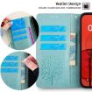 Redmi A5 4G Green Leather Phone Case - Tree & Deer Embossed Design - 6