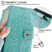 Redmi A5 4G Green Leather Phone Case - Tree & Deer Embossed Design - 7