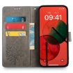 Redmi Note 14S 4G Grey Leather Phone Case - Tree & Deer Embossed - 3