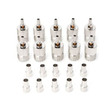 UHF Female Jack Crimped RF Connector Adapter for RG58 RG142 Cable - 10 Sets - 1