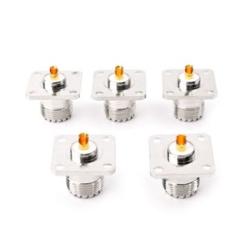 5 PCS UHF SO239 Female Flange Panel Chassis Mount Adapter - 1