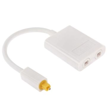 EMK Toslink Optical Audio Splitter 1 to 2 for DVD Player - White - 1
