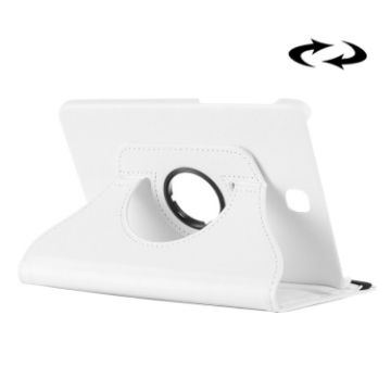 Litchi Texture Leather Case with 360 Rotation for Galaxy Tab S2 8.0 - White - 1