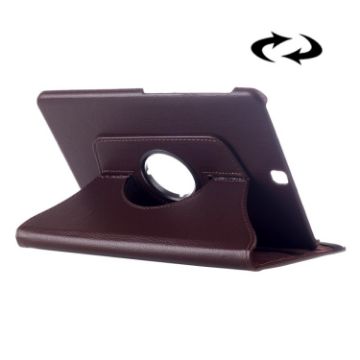 Galaxy Tab S2 9.7 Leather Case, Litchi Texture, 360 Rotation, Coffee - 1