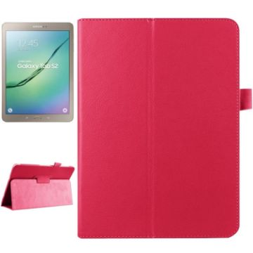 Magenta Litchi Texture Leather Case for Galaxy Tab S2 9.7/T815 - 1