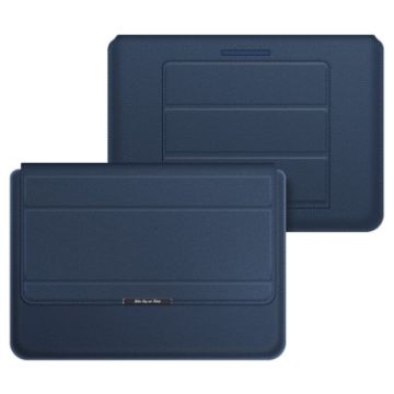 Universal Laptop Holder Bag - 4 in 1 PU Waterproof, 13/14" Dark Blue - 1