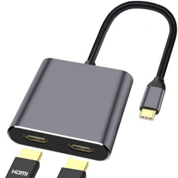 ZS-SGSHDMI USB-C to Dual HDMI Adapter - Type-C to HDMI Converter - 1