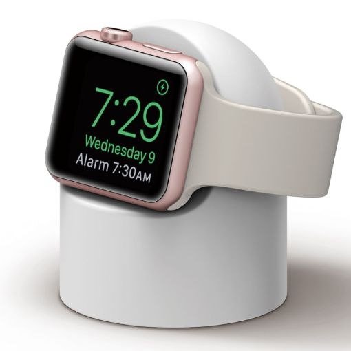 Retro Round Base Silicone Bracket for Apple Watch - White - 1