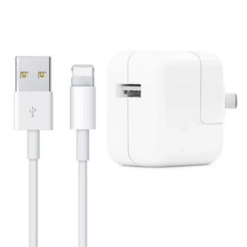 12W USB Charger & 8 Pin Cable for iPad/iPhone/iPod, US Plug - 1