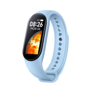 M7 0.96" Color Screen Smart Watch - Heart Rate & BP Monitor, Light Blue - 1