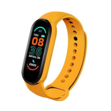 M7 Smart Watch 0.96" Color Screen, Heart Rate & Blood Pressure Monitor Yellow - 1
