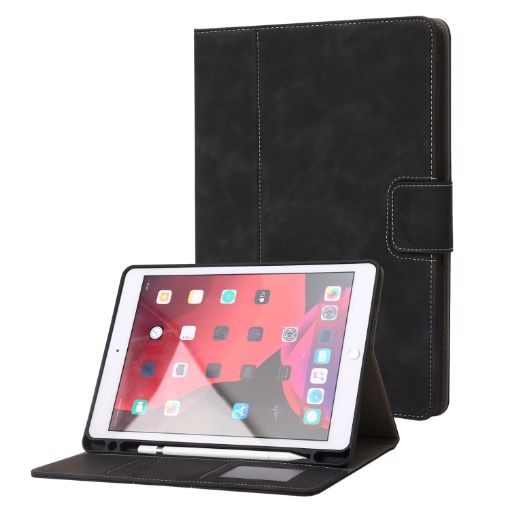 Black Leather Tablet Case for iPad Air 3/Pro 10.5 - Calf Texture Flip - 1