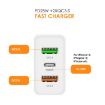 45W PD25W + 2x QC3.0 USB Charger with USB to 8 Pin Cable, US Plug, Black - 5